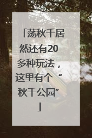 荡秋千居然还有20多种玩法，这里有个“秋千公园”