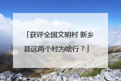 获评全国文明村 新乡县这两个村为啥行？