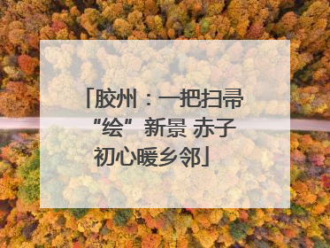 胶州：一把扫帚“绘”新景 赤子初心暖乡邻