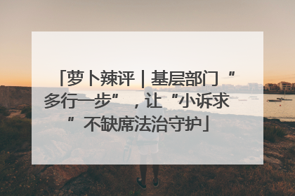 萝卜辣评｜基层部门“多行一步”，让“小诉求”不缺席法治守护
