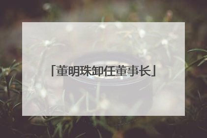 董明珠卸任董事长