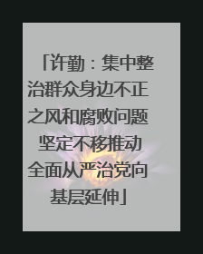 许勤：集中整治群众身边不正之风和腐败问题 坚定不移推动全面从严治党向基层延伸