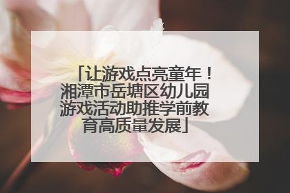 让游戏点亮童年！湘潭市岳塘区幼儿园游戏活动助推学前教育高质量发展