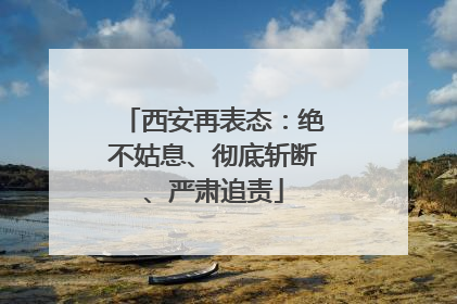 西安再表态：绝不姑息、彻底斩断、严肃追责