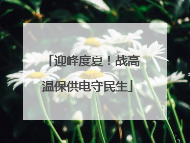 迎峰度夏！战高温保供电守民生