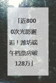 近8000次光影邂逅！潍坊端午档票房破128万