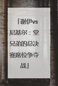 谢伊vs尼基尔：堂兄弟的总决赛席位争夺战