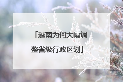 越南为何大幅调整省级行政区划