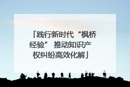 践行新时代“枫桥经验” 推动知识产权纠纷高效化解