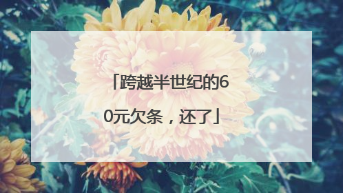 跨越半世纪的60元欠条，还了
