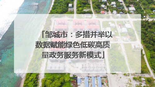 邹城市：多措并举以数据赋能绿色低碳高质量政务服务新模式