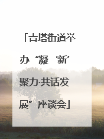 青塔街道举办“凝‘新’聚力·共话发展”座谈会