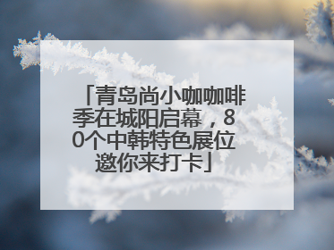 青岛尚小咖咖啡季在城阳启幕，80个中韩特色展位邀你来打卡