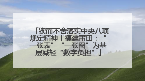 锲而不舍落实中央八项规定精神丨福建莆田：“一张表”“一张图”为基层减轻“数字负担”