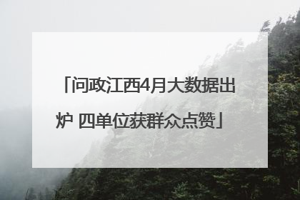 问政江西4月大数据出炉 四单位获群众点赞