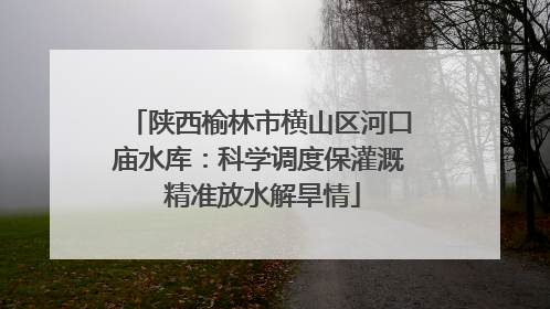 陕西榆林市横山区河口庙水库：科学调度保灌溉 精准放水解旱情