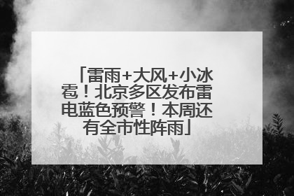 雷雨+大风+小冰雹！北京多区发布雷电蓝色预警！本周还有全市性阵雨