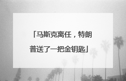 马斯克离任，特朗普送了一把金钥匙
