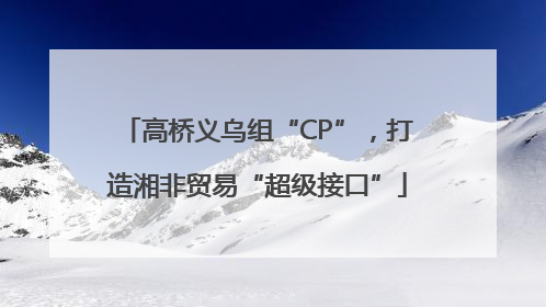 高桥义乌组“CP”，打造湘非贸易“超级接口”