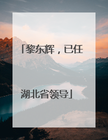 黎东辉，已任湖北省领导