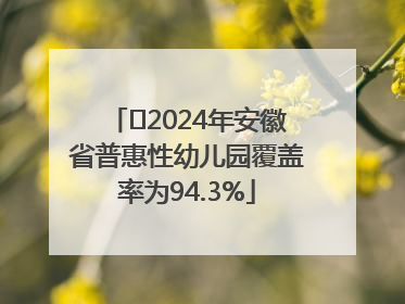 ﻿2024年安徽省普惠性幼儿园覆盖率为94.3%