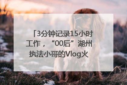 3分钟记录15小时工作，“00后”湖州执法小哥的Vlog火了，还被网友点赞