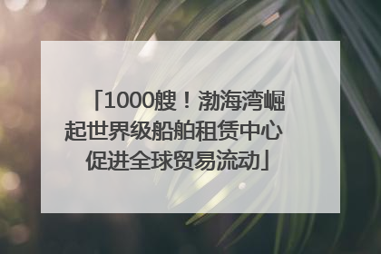 1000艘！渤海湾崛起世界级船舶租赁中心 促进全球贸易流动