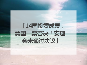 14国投赞成票，美国一票否决！安理会未通过决议
