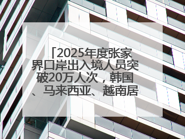 2025年度张家界口岸出入境人员突破20万人次，韩国、马来西亚、越南居客源国前三
