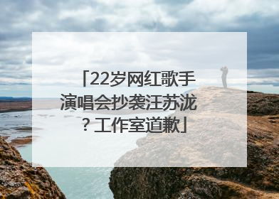22岁网红歌手演唱会抄袭汪苏泷？工作室道歉