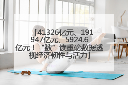 41326亿元、191947亿元、5924.6亿元！“数”读重磅数据透视经济韧性与活力