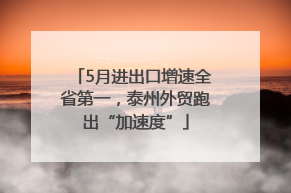 5月进出口增速全省第一，泰州外贸跑出“加速度”