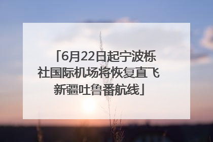 6月22日起宁波栎社国际机场将恢复直飞新疆吐鲁番航线
