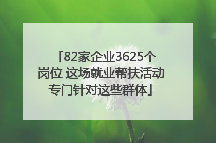 82家企业3625个岗位 这场就业帮扶活动专门针对这些群体