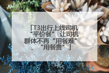 T3出行上线司机“平价餐” 让司机群体不再“用餐难”、“用餐贵”